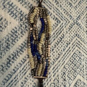 Uno de 50 Beaded bracelet with Blue and Cream Accents